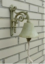 T&uuml;rglocke Glocke Gusseisen antik hell lackiert *Shabby Chic Look* Landhaus NEU