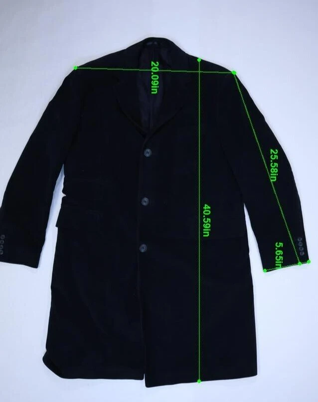 Abrigo largo de algodón con botones delanteros manga larga azul marino Hackett 44R Foto 2 de 4