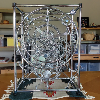 Gordon Bradt Kinetico Studios 1993 Chrome Six Man Clock