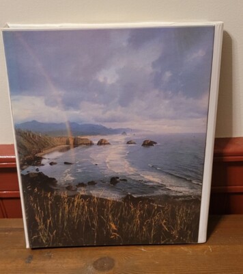 Vintage Mead Data Center Rainbow Ocean Notebook Binder 29300 w/ Green Folder