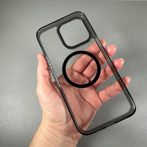 Funda para iPhone 14 Pro Max - Transparente con Marco Negro Ahumado | Ajuste Ajustado | Magnética - Imagen 5 de 15