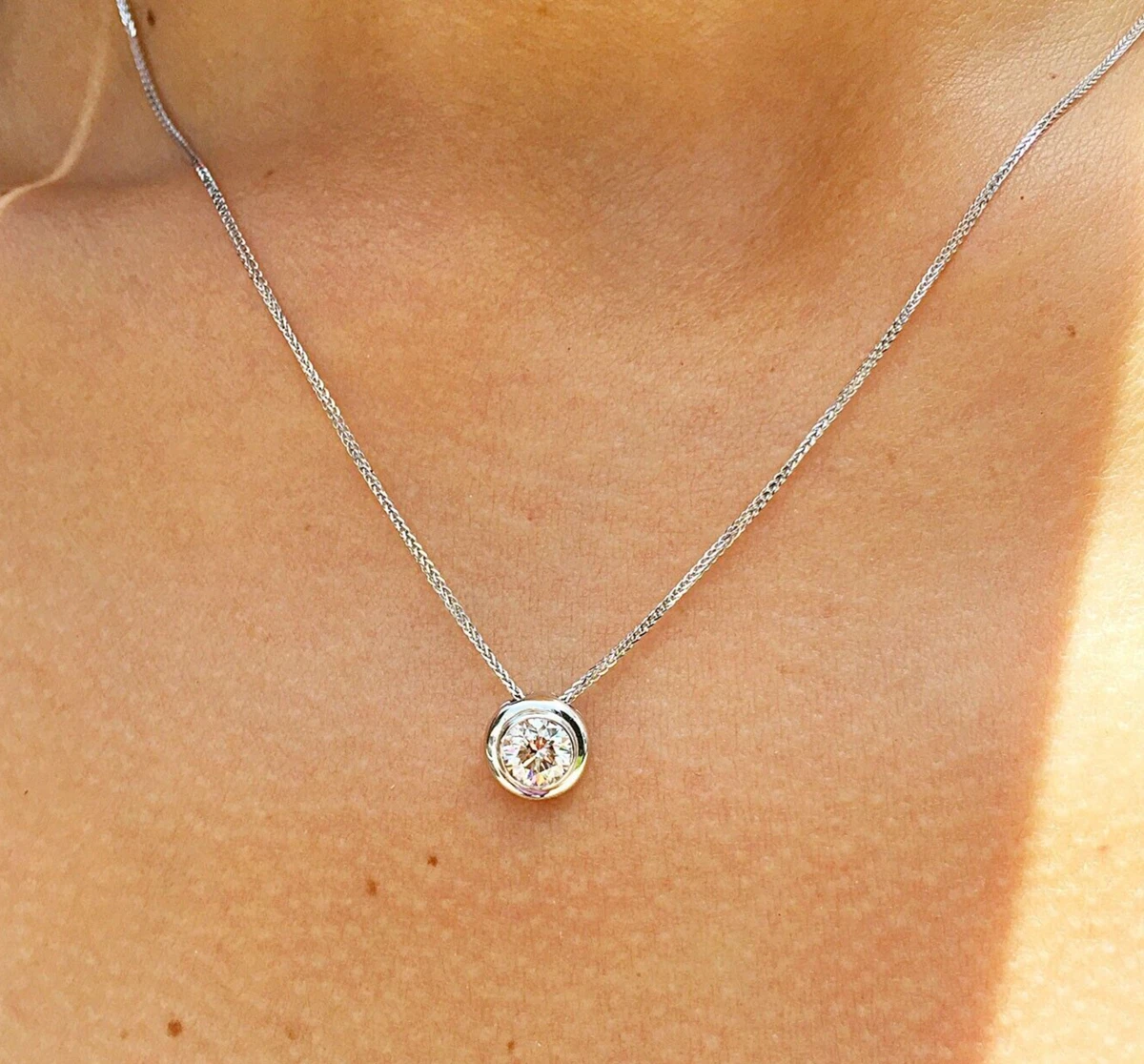 Bezel set hotsell diamond pendant