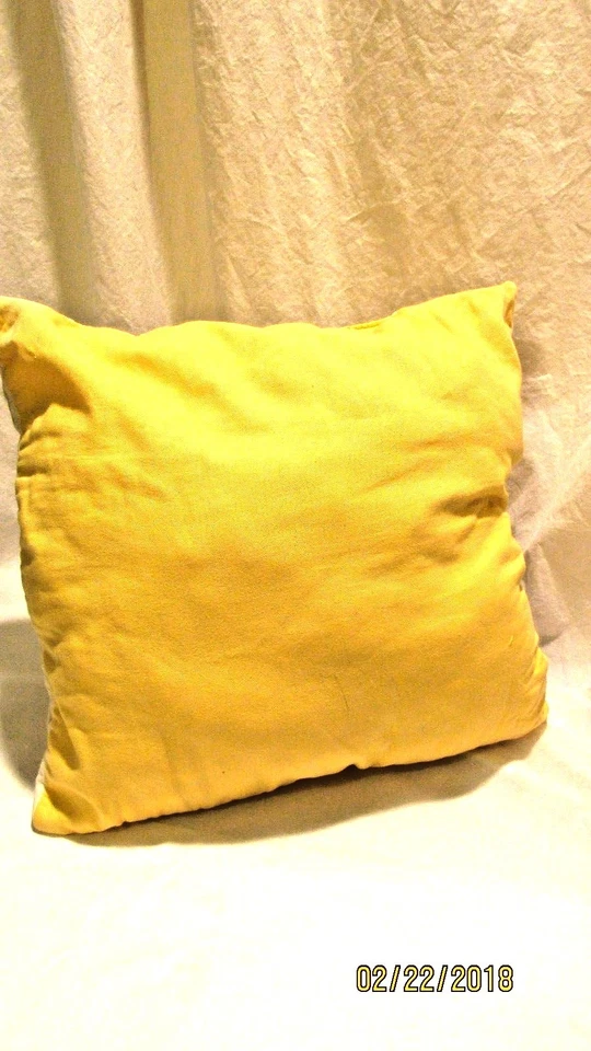 Square Yellow and White Room Accent Pillow - Image 2 of 2