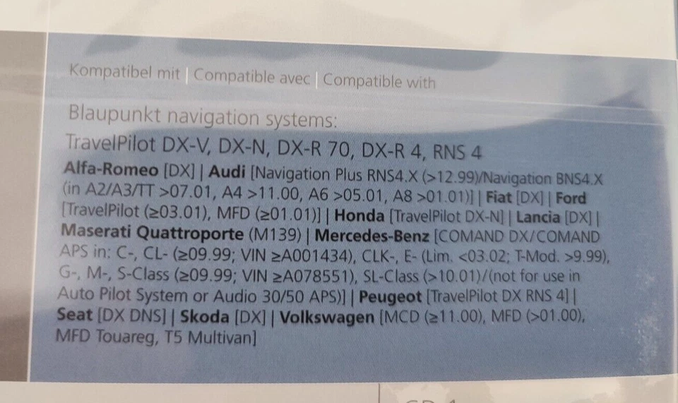 BENELUX 2013/2014 DX Navigation CD Mercedes Comand DX RNS MFD RNS MCD RNS-D DX - Bild 3 von 3