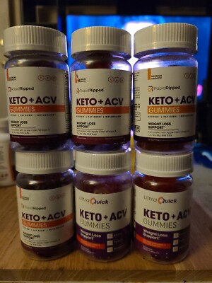  6 Lot Rapid Ripped & Ultraquick ACV 180 Gummies Exp Jan 2027