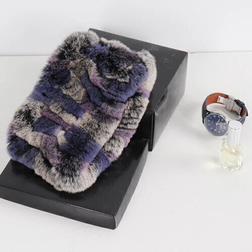 Lady Real Rex Rabbit Fur Hairband Elastic Plush Soft Comfort Warm Headband Scarf - Bild 69 von 69