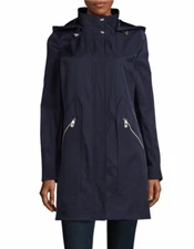 Ivanka Trump ~Size SMALL~ Hooded Walker Navy Blue Coat Jacket Anorak Retail $240