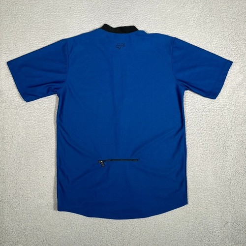 Fox Racing Jersey Mens Medium Blue 1/2 Zip Cycling MTB Performance Stretch Logo - Picture 10 of 11