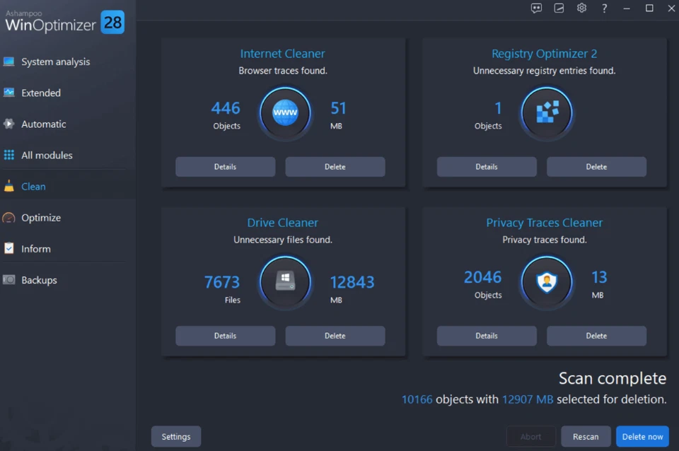Ashampoo WinOptimizer 28- Fast. Clean. & Safe -Lifetime License for 3 PCs [DISC] - Image 3 of 4