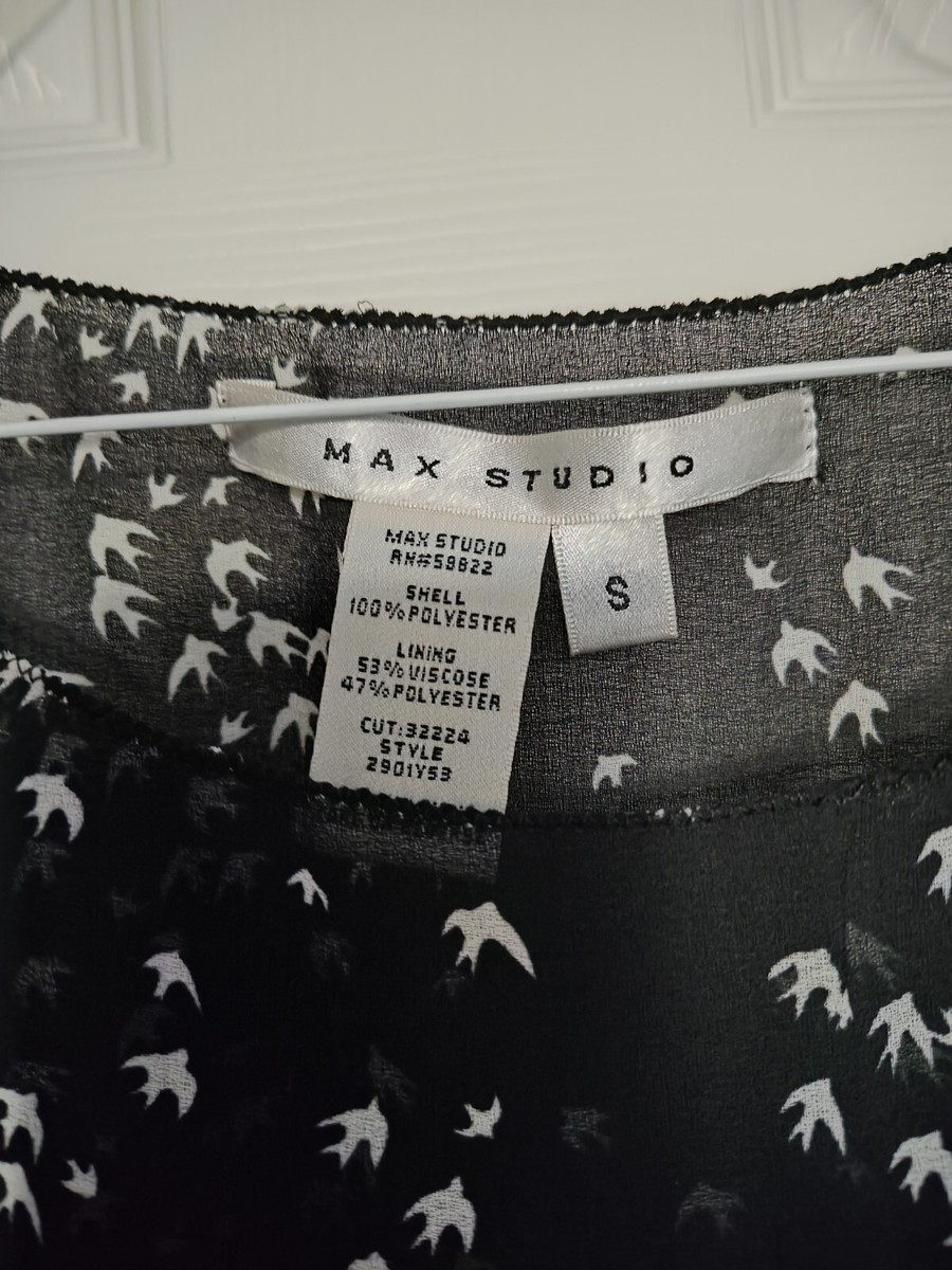 セット max studio Mini dress small Black With Bird-like Polka Dots Tank