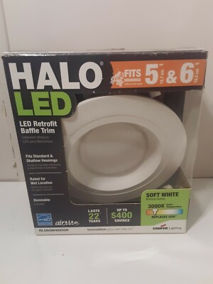Halo 5'' & 6'' 3000K Soft White LED Recessed Ceiling Light Retrofit Downlight