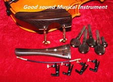 1set natural ebony 4/4 violin accessories chinrest endpin tuners tail gut 1425