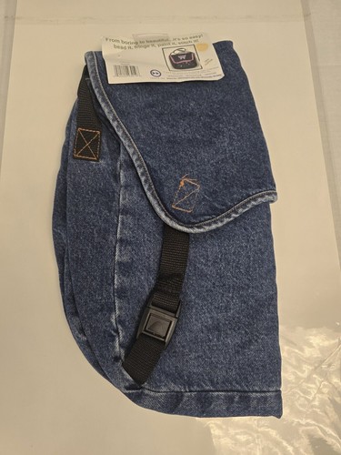 VINTAGE Innovo Denim Tote Purse Blue Jean Messenger Bag Cotton NWT Y2K Rare
