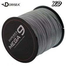 MEGA 9 Strands 100M-2000M Gray PE Dynema Round Braided Fishing Line 15LB-310LB