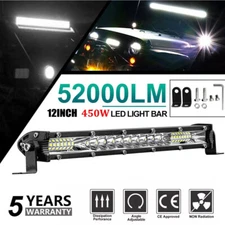 12" inch 450W LED Work Light Bar Combo Spot Flood Driving Off Road SUV Boat ATV