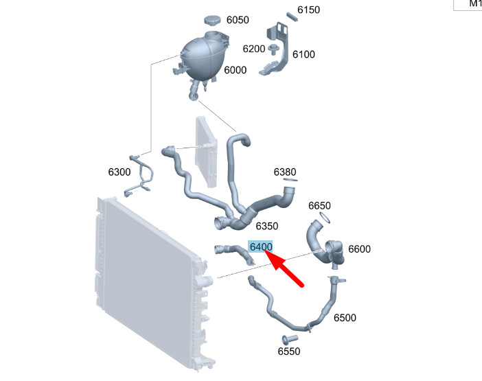 2016 MERCEDES C Class 4.0 Petrol Right OS Coolant Radiator Hose  