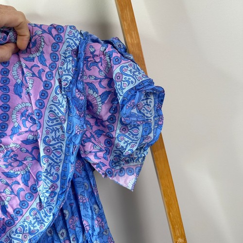 Jaase Dress Womens Extra Small Blue Floral Print NWT Off The Shoulder Maxi - Picture 5 of 10