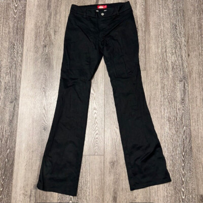 Dickies Girl Juniors Classic 5 Pocket Skinny Bootcut Pants Size 3 Black