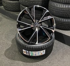 19" Audi RS7 Style Gloss Black wheels 255/35/19 Falken tyres A4/A5 +