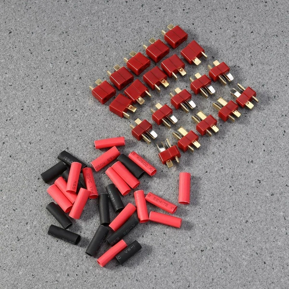 80Pcs Male Female T Plug Connectors Deans Style +Heat Shrink For RC LiPo Battery - Image 2 of 4