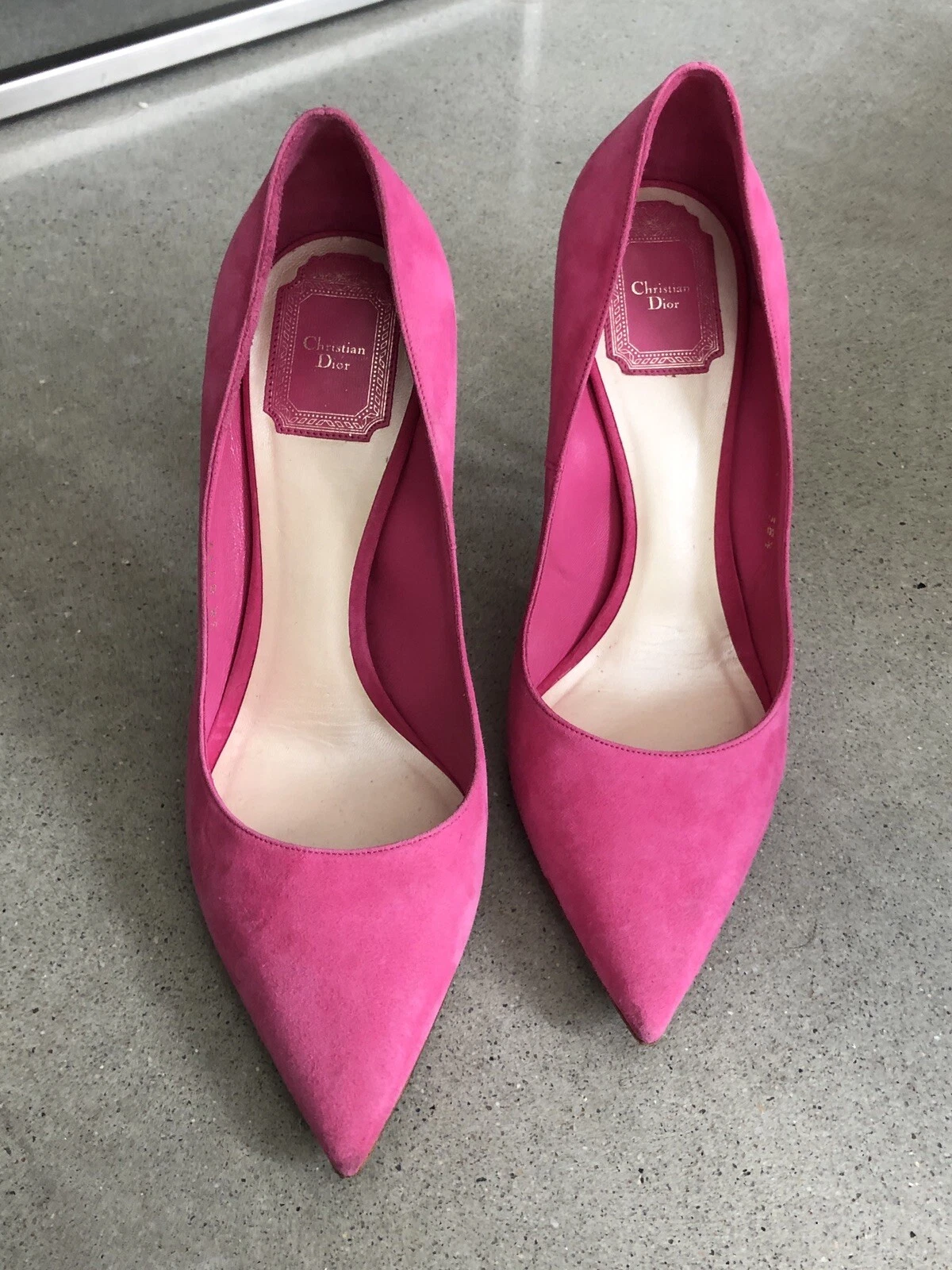 Escarpins talons hauts roses pointus Dior Cherie   Taille 38 1/2