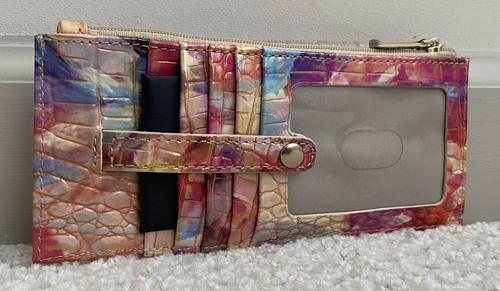 New Brahmin Melbourne Credit Card Slim Leather Wallet HAPPY HOUR Multicolor NWT - Picture 5 of 11
