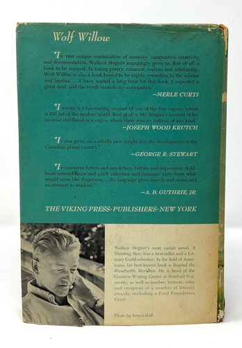 Wallace Stegner - Wolf Willow - 1st 1st 1962 HCDJ - Canada / The West - Picture 3 of 7