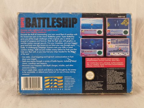 Super Battleship + Box, Manual, Insert CIB - SNES - Free Postage - Picture 3 of 18
