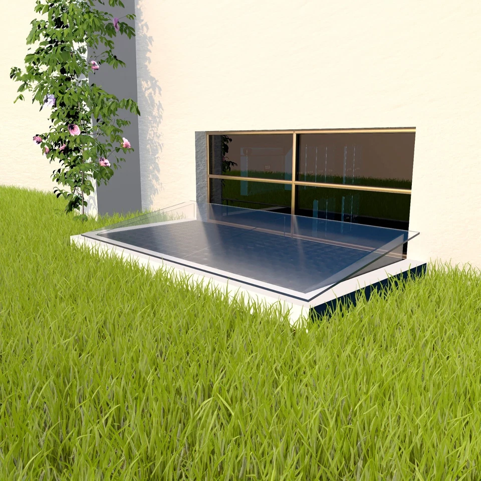 Lichtschachtabdeckung / Regenschutz aus Acryl transparent für Kellerschacht - Bild 3 von 4