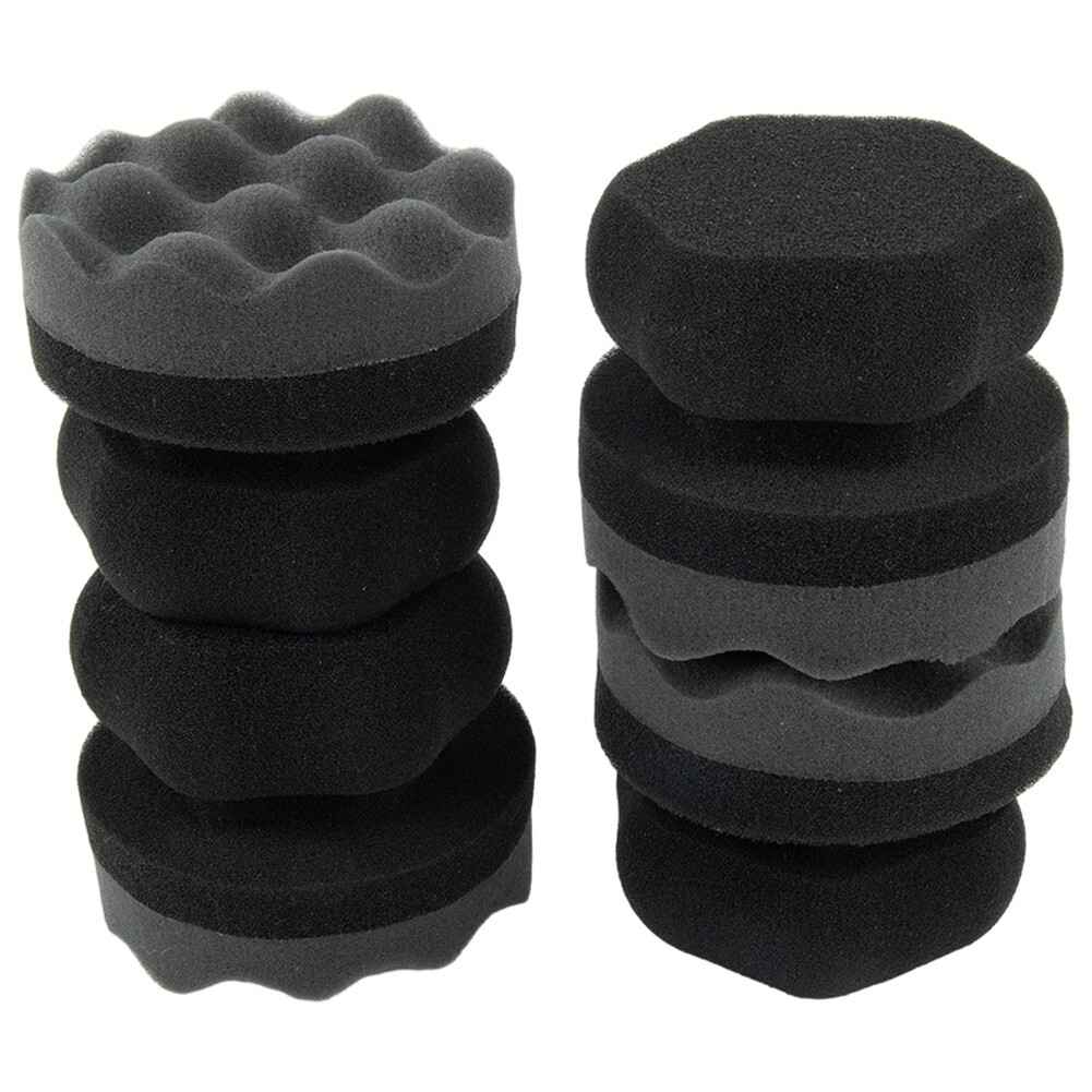 Black Polishing Pads Car Tyre Brush Hex Grip Soft Sponge Tire Dressing