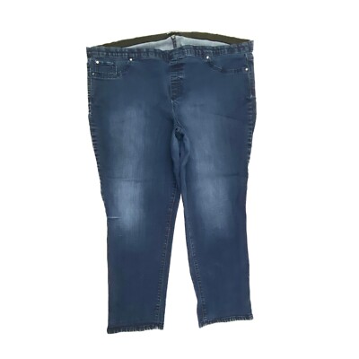 Kim Rogers Pull On Skinny Women's size 24WP Dark Wash Blue Denim Jeans |  eBay