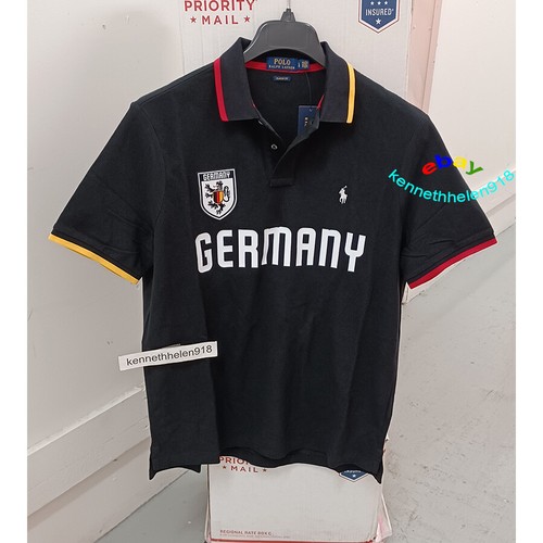 POLO RALPH LAUREN CLASSIC FIT GERMANY POLO SHIRT BLACK MENS SIZE LARGE - 第 5/14 張圖片