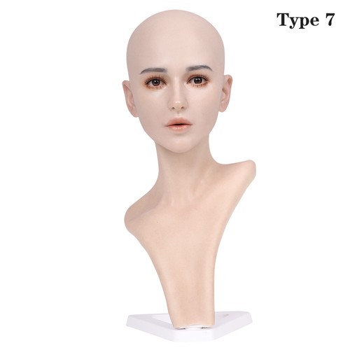 Silicone Mannequin Wig Stand Female Head Model For Jewelry Pendent Mask Display - Picture 18 of 22