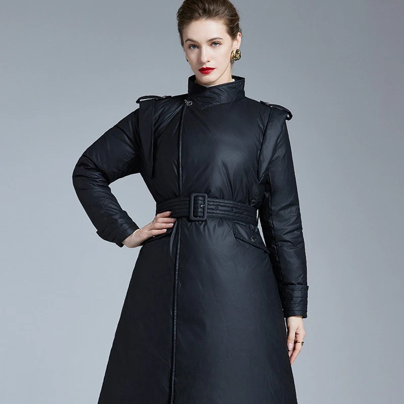 Winter New Long Down Jacket Womens Thickened Loose Fashion Over The Long Jacket - Image 2 of 4