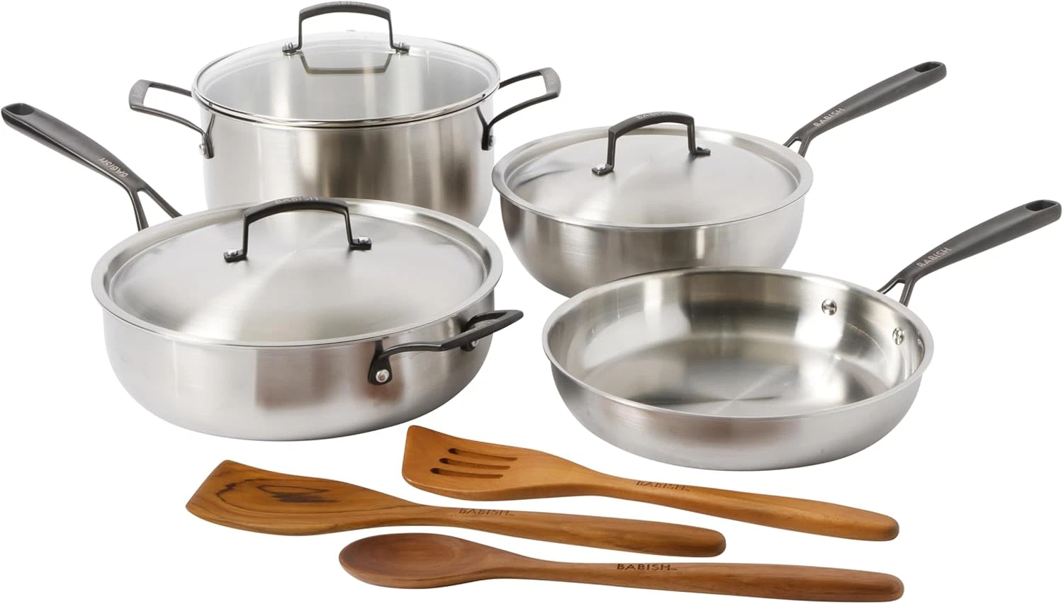 Non-Toxic 10-Piece Tri-Ply Cookware Set for Even Heat & Lasting Durability