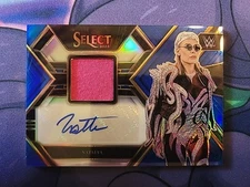 2023 Panini Select WWE AM-NTL Natalya  Relic Auto Blue #10/35 Prizm SmackDown