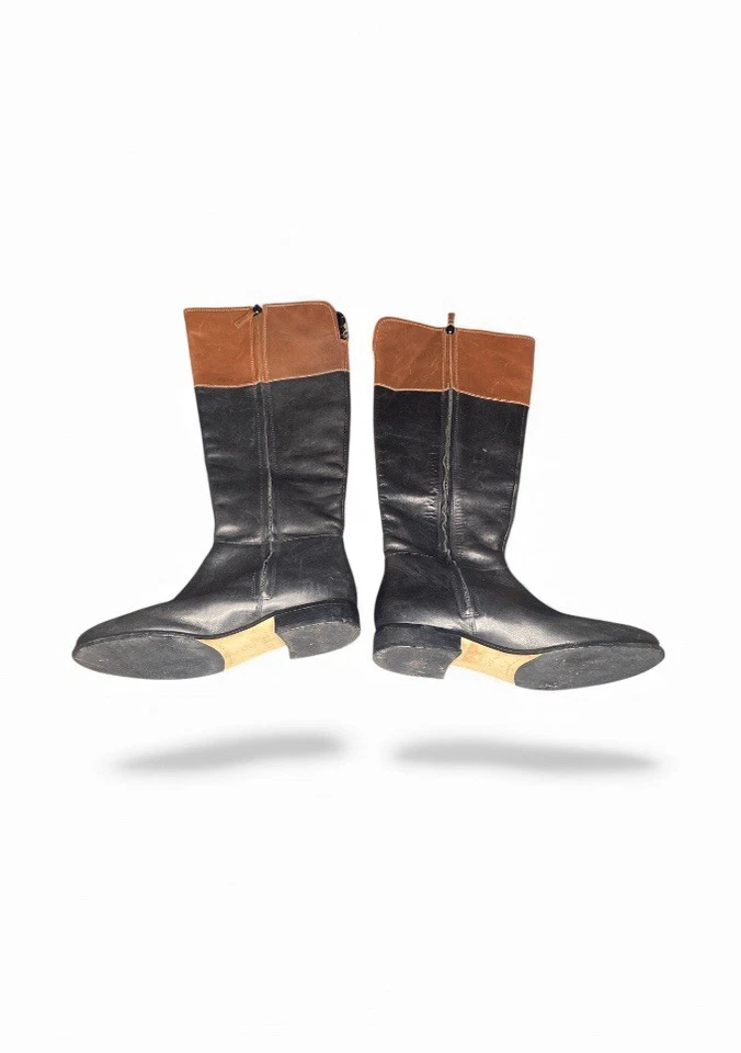Botas de jinete Cole Han para mujer de cuero negras y marrones talla 8 M buen estado Foto 4 de 4