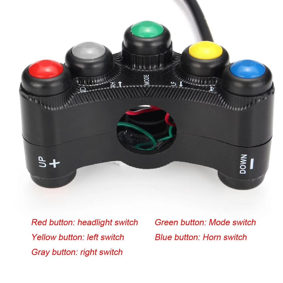 Universal Aluminum Alloy 7/8" Motorcycle 22mm Handlebar Mount Switch 7 Button E - Image 4 of 4