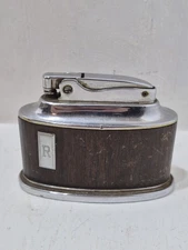 Vintage Ronson Senator Model Cigar Table Lighter Wood Grain Untested AS IS