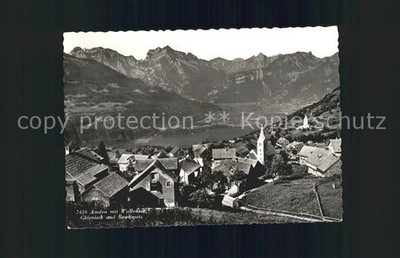 Amden Walensee SG Panorama mit Walensee Glaernisch und Rautispitz