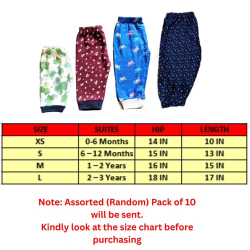 kids Pyjama pant Combo pack of 10 | Pure Cotton Night pants for boys and girls - Picture 3 of 16