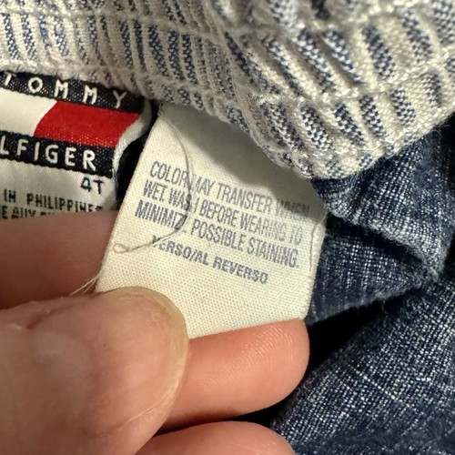 Vintage Tommy Hilfiger Girls 4T Toddler Denim Shorts Red Bow Y2K Jean 2002 - Picture 7 of 10