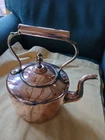 QUALITY ANTIQUE SOLID COPPER & BRASS 5 PINT KETTLE W/ ACORN FINIAL GEORGIAN ?