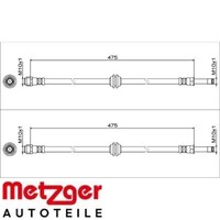 2X Bremsschlauch Metzger 4111773 2 BremsschläUche Rechts Links Vorne