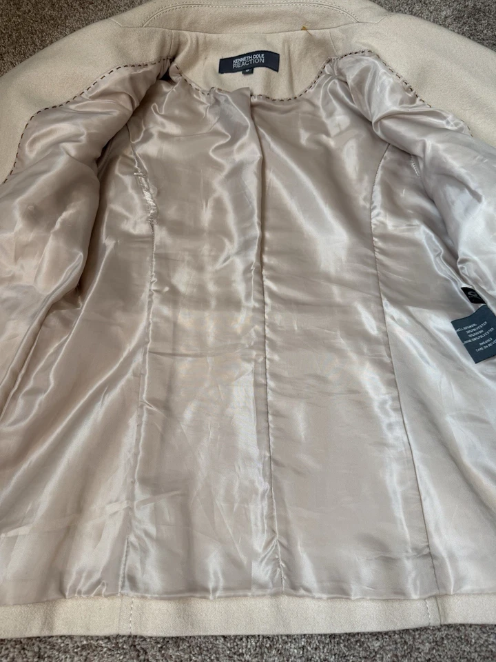 Casaco Kenneth Cole Reaction mistura de lã – feminino tamanho 6 – creme/bege - Imagem 4 de 4