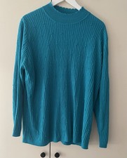 Isle türkisfarbener Pullover mit Zopfmuster ...