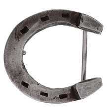 Horseshoe Cowgirl Western Art Handmade Vintage Belt Buckle Machine Shop Rodeo