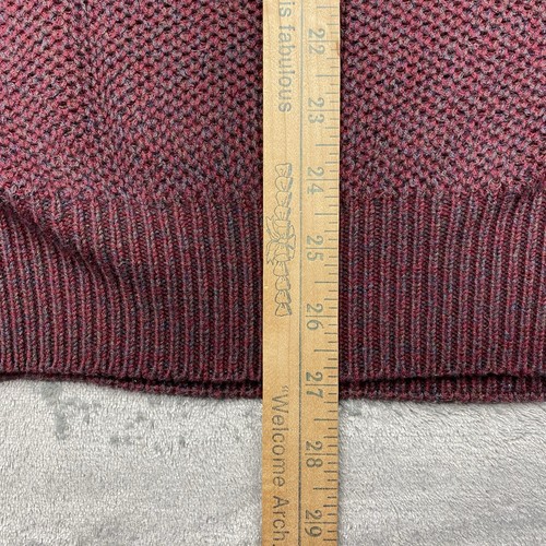 Vtg Timber Creek Wrangler Sweater Mens L Red Crewneck Cotton Honeycomb Textured - Picture 15 of 15