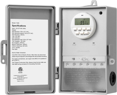 Pool Pump Timer, Digital Timer Box, 2HP 40A 120-277 VAC, 7-Day 20 On/Off Program
