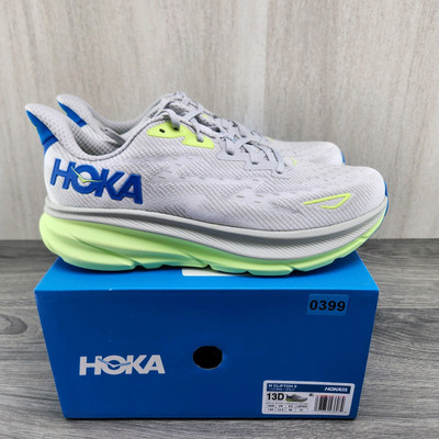 Hoka Clifton 9 Size 13 Mens Stardust Electric Cobalt Grey Blue Running Shoes